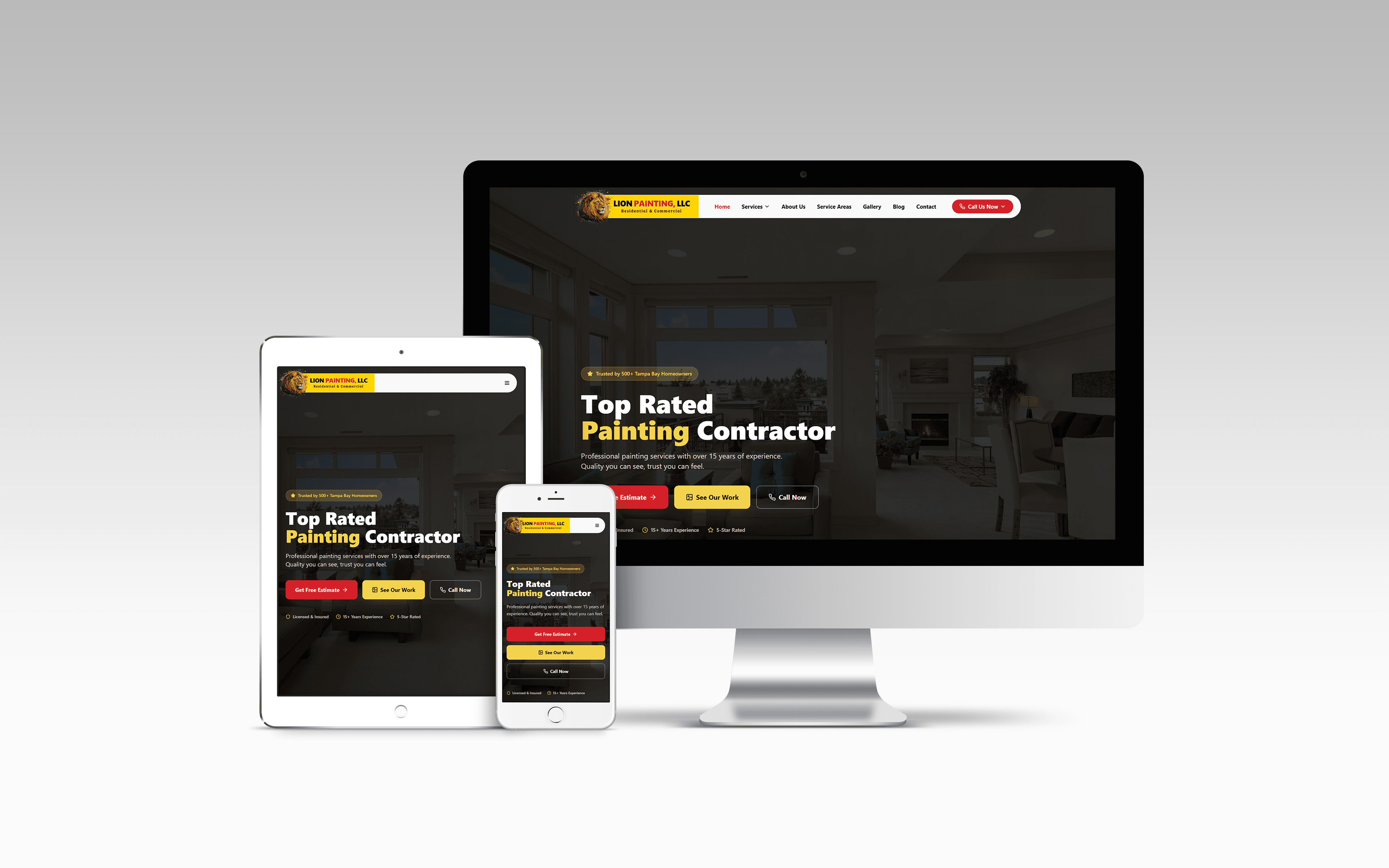 Power Lion Painting responsive website mockup